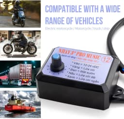FARBIN Car Horn Snail Horn 12V Variable 12 Sounds Dual Horn Train Horn Electric Motorcycle Horn with 12-Tone Controller for  ﻿