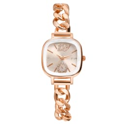 Lancardo Women's Square Cuban Bracelet Watch Diamond Waterproof Strip Scale Adjustable Bracelet Exquisite Fashion Women's Watch