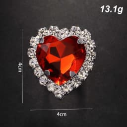 Stonefans Exaggerated Huge Red Crystal Heart Brooches for Women Unisex Love Rhinestone Brooch Pin Safety Clasp Statement Jewelry