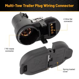 7 Way Trailer Brake Harness Towing Connector w/ Bracket For Ford F-150 2008-14 9C3Z-14489-A