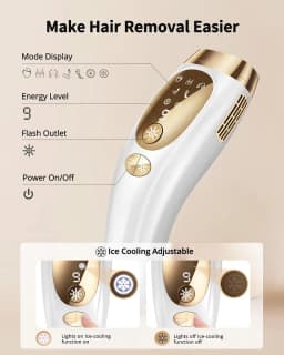 IPL Hair Removal with Ice Cooling Care Function for Women Men Permanent,Unlimited Flashes Painless Epilator IPL Hair Remover