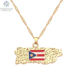 SOMESOOR African Countries National Flag Necklace Nigeria Ghana Jamaica Maps Hip-hop Enamel Pendant Chain Jewelry For Women Gift