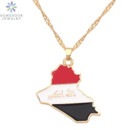 SOMESOOR African Countries National Flag Necklace Nigeria Ghana Jamaica Maps Hip-hop Enamel Pendant Chain Jewelry For Women Gift
