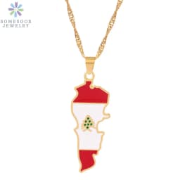 SOMESOOR African Countries National Flag Necklace Nigeria Ghana Jamaica Maps Hip-hop Enamel Pendant Chain Jewelry For Women Gift