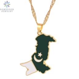 SOMESOOR African Countries National Flag Necklace Nigeria Ghana Jamaica Maps Hip-hop Enamel Pendant Chain Jewelry For Women Gift