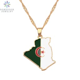 SOMESOOR African Countries National Flag Necklace Nigeria Ghana Jamaica Maps Hip-hop Enamel Pendant Chain Jewelry For Women Gift