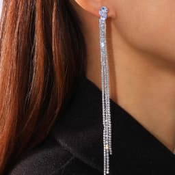 Stonefans Luxury Cubic Zirconia Long Tassel Earrings for Women Bridal Vintage Drop Dangling Earrings Unique Wedding Jewelry Gift