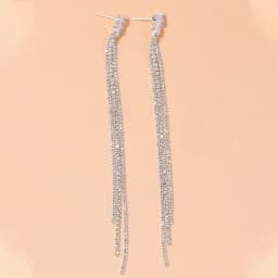 Stonefans Luxury Cubic Zirconia Long Tassel Earrings for Women Bridal Vintage Drop Dangling Earrings Unique Wedding Jewelry Gift