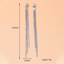 Stonefans Luxury Cubic Zirconia Long Tassel Earrings for Women Bridal Vintage Drop Dangling Earrings Unique Wedding Jewelry Gift