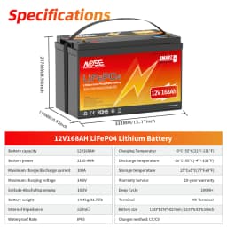 12V 24V 50Ah 100Ah 140Ah 168Ah 200Ah 300Ah Lifepo4 Battery Built-in BMS Rechargeable Deep Cycle for RV Golf Cart Solar Storage