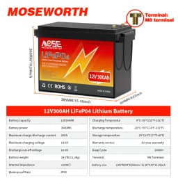 12V 24V 50Ah 100Ah 140Ah 168Ah 200Ah 300Ah Lifepo4 Battery Built-in BMS Rechargeable Deep Cycle for RV Golf Cart Solar Storage