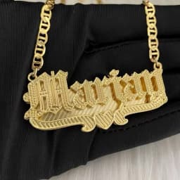 Personalized Name Plate Necklace With Heart Custom 3D Nameplate Pendant Stainless Steel Jewelry Gift For Women Name Necklace