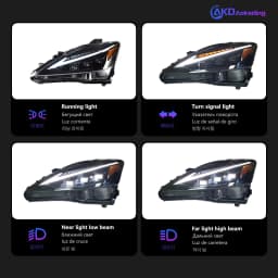 AKD Head Lamp for Lexus is250 LED Headlight 2006-2012 Headlights is300 is350 DRL Turn Signal High Beam Angel Eye Projector Lens