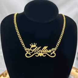 Custom Name Necklace with Crown Personalized Cuban Chain Necklace Stainless Steel Nameplate Necklace for Women Gift