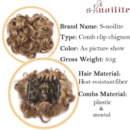 BENEHAIRSynthetic LARGE Comb Clip In Hair Extension Curly Chignon Hair Pieces Women Updo Cover Hairpiece Ponytails Hair Bun