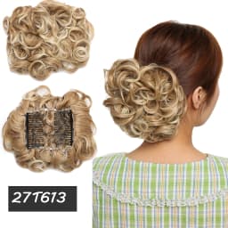 BENEHAIRSynthetic LARGE Comb Clip In Hair Extension Curly Chignon Hair Pieces Women Updo Cover Hairpiece Ponytails Hair Bun