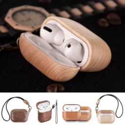 for Airpods Pro AirPods 3 2021 - Cover Case Protector Skin with Wireless Charging Case Made of Unique Wood for Airpods 1/2
