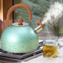 Whistling Tea Kettle 2L Tea Kettle For Camping Tea Kettle Loud Whistling Stainless Steel Teapot Anti-Hot Handle And Anti-Rust