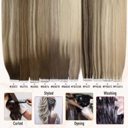 Moresoo Tape in Hair Extensions Black Hair Natural Straight Real Remy Hair Tape Adhesive 100% Human Hair Extensions Tape in