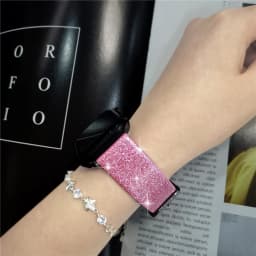 Glitter strap For Apple Watch Ultra 49mm Band 44mm 40mm 41mm 42mm 38mm 45mm leather loop bracelet iWatch Series 8 7 6 5 4 3 SE