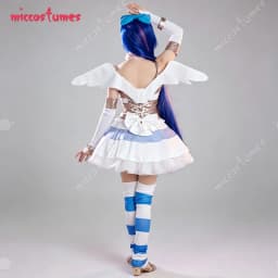 【Ready for Ship】Miccostumes Women's Stocking Angel Cosplay Costume Dress Set Wing with Fullset Accessories for Halloween