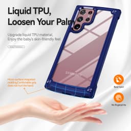 [6-in-1] for Samsung Galaxy S22 Ultra Case,2 Packs Camera Lens Protector + 3 Packs Soft Screen Protector,All-Round Protection