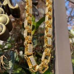 Bubble Letter 14mm Box Link Men's Necklace Iced Out Cubic Zirconia Cuban Chain Choker Fashion Hip Hop Punk Jewelry 2023 Trending