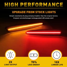 4pcs Front Rear Bumper Side Marker Turn Signal Lighting Yellow Red LED For Chevrolet Corvette C6 2005-2013 Smoked Accessories