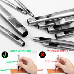 WUTA Basic Series 5-15 Pcs Leather Hollow Punch Set Round Hole Steel DIY Craft Working Tools for Watch Band,Fabric,Plastics,Gask