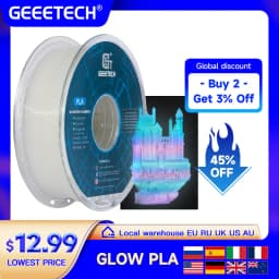 GEEETECH Glow PLA 1.75mm 1kg Glow in Dark for 3D Printing Night Light Luminous 8 Colors 3D Printer Material, Oversea Warehouse