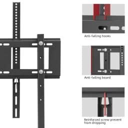 Metal Floor TV Stand Bracket Free Standing TV Mount Height Adjustable for 32-100 Inch LED LCD