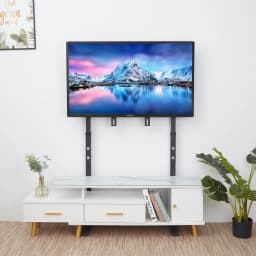 Metal Floor TV Stand Bracket Free Standing TV Mount Height Adjustable for 32-100 Inch LED LCD