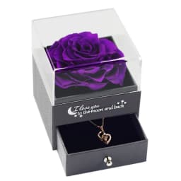 Eternal Rose Flower Jewelry Gift Box Ring Earrings Necklace Storage Boxes Wedding Christmas Valentines Artificial Jewellery Case