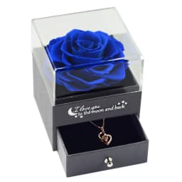 Eternal Rose Flower Jewelry Gift Box Ring Earrings Necklace Storage Boxes Wedding Christmas Valentines Artificial Jewellery Case