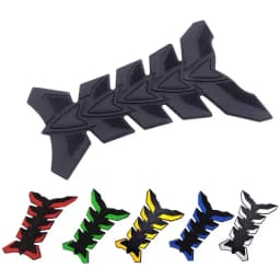 3D Stereo Motorcycle Fuel Tank Fishbone Sticker Self-Adhesive 3D Fishbone Pattern MotorBike Tank Pad Rubber Protector Decal