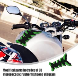 3D Stereo Motorcycle Fuel Tank Fishbone Sticker Self-Adhesive 3D Fishbone Pattern MotorBike Tank Pad Rubber Protector Decal