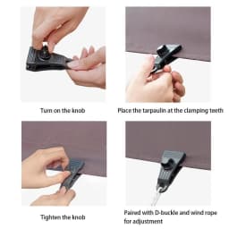 Shark Tent Clips Portable Tarps Clips With Lock Grips Versatile Clamps Outdoor Activities Accessories For Camping Sailing