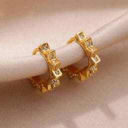 Triangle Zircon Hoop Earrings For Women Stainless Steel Earring Luxury New in Design Wedding 2023 Trending Jewelry aretes mujer