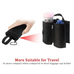 Luggage Travel Cup Holder Suitcase Cup Holder Free Hand Travel Luggage Drink Holder DurableOxfordCloth Fits All Suitcase Handles
