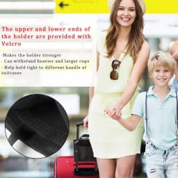 Luggage Travel Cup Holder Suitcase Cup Holder Free Hand Travel Luggage Drink Holder DurableOxfordCloth Fits All Suitcase Handles