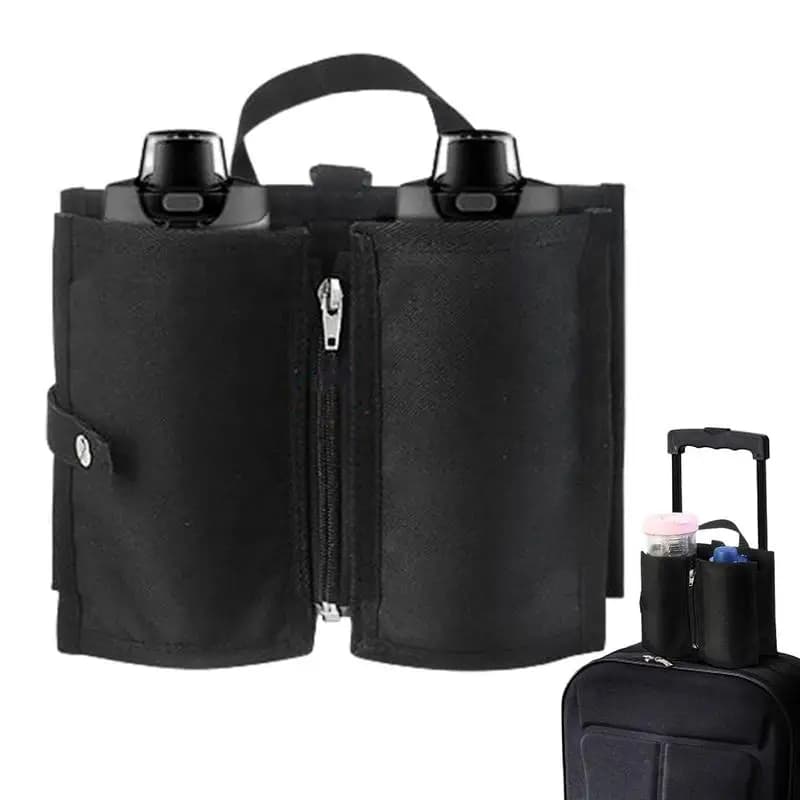 Luggage Travel Cup Holder Suitcase Cup Holder Free Hand Travel Luggage Drink Holder DurableOxfordCloth Fits All Suitcase Handles