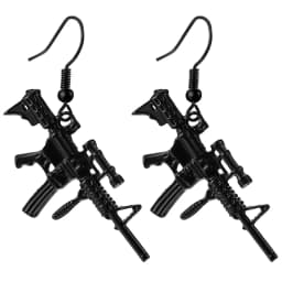 BONISKISS Pistol Handgun Gun Shaped Pendant Punk Rifle Shotgun Army Style Dangle Earrings For Men Corrente Masculina Jewelry