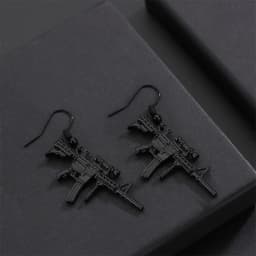 BONISKISS Pistol Handgun Gun Shaped Pendant Punk Rifle Shotgun Army Style Dangle Earrings For Men Corrente Masculina Jewelry
