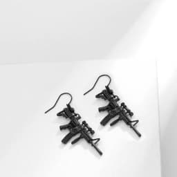 BONISKISS Pistol Handgun Gun Shaped Pendant Punk Rifle Shotgun Army Style Dangle Earrings For Men Corrente Masculina Jewelry