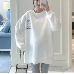Maternity Autumn Fake Two Tops And Sweaters For Pregnant Women Cartoon Pattern Hoodies For Nursing Mothers Breastfeeding Poleron