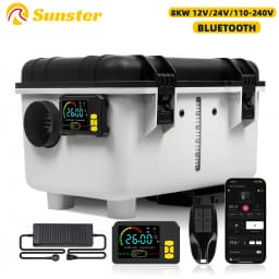 8KW Toolbox Diesel Air Heater 12V/24V/220V Bluetooth APP LCD Display Constant Temperature Ventilation For RV Camping Garage