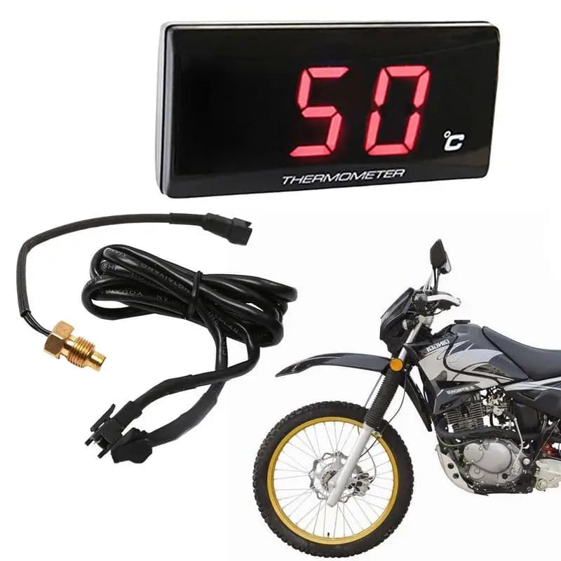Motorcycle Water Temperature Meter Gauge Water Temperature Thin Meter Accessory With LED Light For Racing Cars Racing Scooter