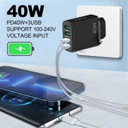 USB Charger Block 40W Fast Charging Station 4 Ports Portable Fast Charger Block 4 Ports USB Wall Charger Adapter For Smartphone