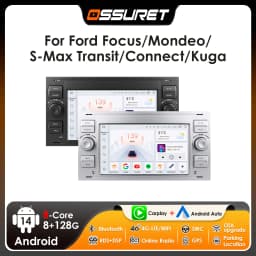7" Ossuret 2Din Android Auto Car Radio for Ford Focus 2 Mondeo S/C Max Kuga Fiesta Fusion GPS Navigation CarPlay RDS DSP UI7862