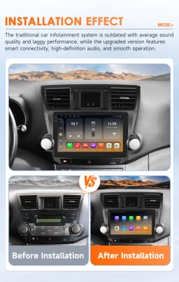 Hizpo Android 14 For Toyota Highlander 2 XU40 2007-2013 Car Radio Multimedia Video Player Navigation Stereo GPS No 2din DVD 6115